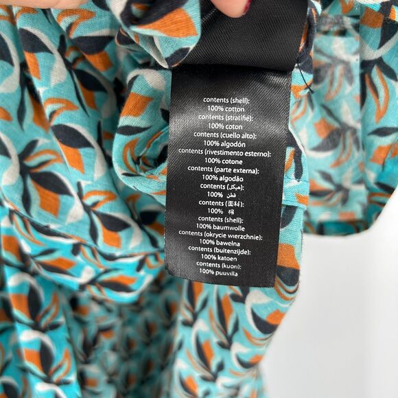 DIANE VON FURSTENBERG x Onia Blue Orange Cotton Maxi Swim Beach Cover Up Large - Picture 9 of 9